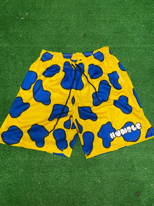 Yellow and Blue Mesh Shorts
