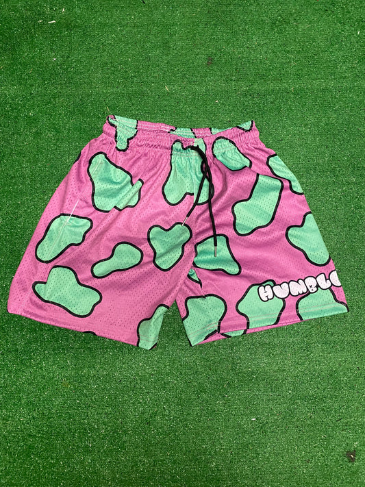 Pink and Green Mesh Shorts