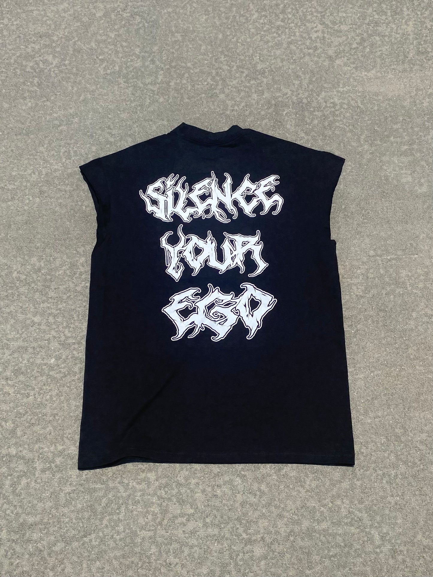 Black Rhinestone Essential Cut Off Tee
