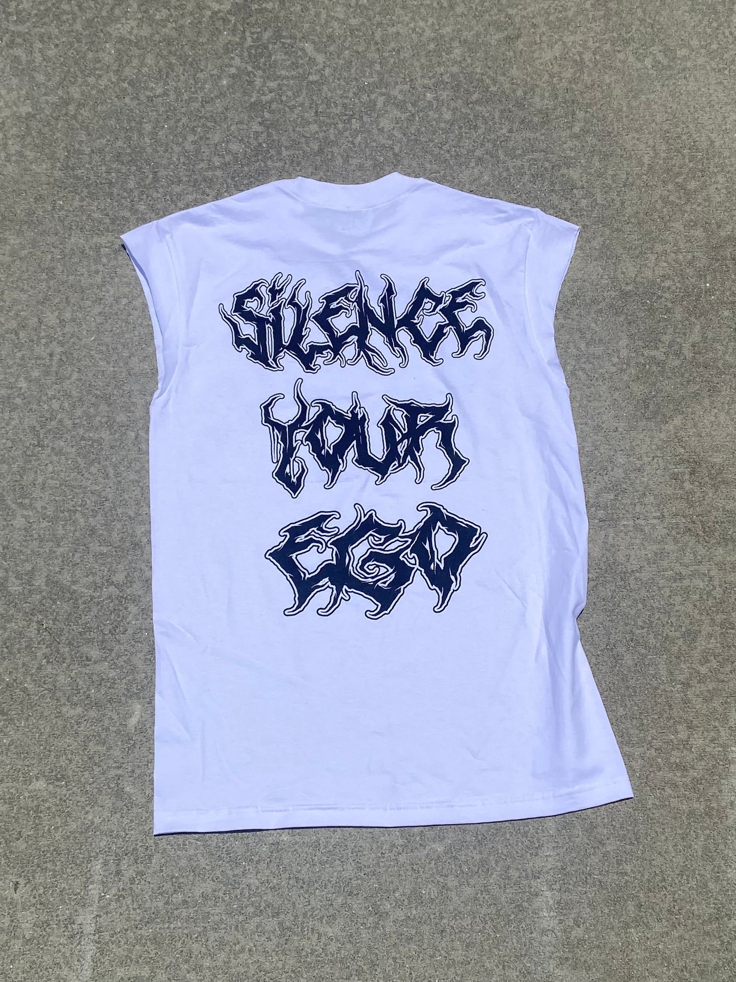 White Rhinestone Essential Cut Off Tee