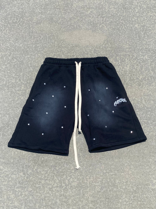 Black Rhinestone Shorts