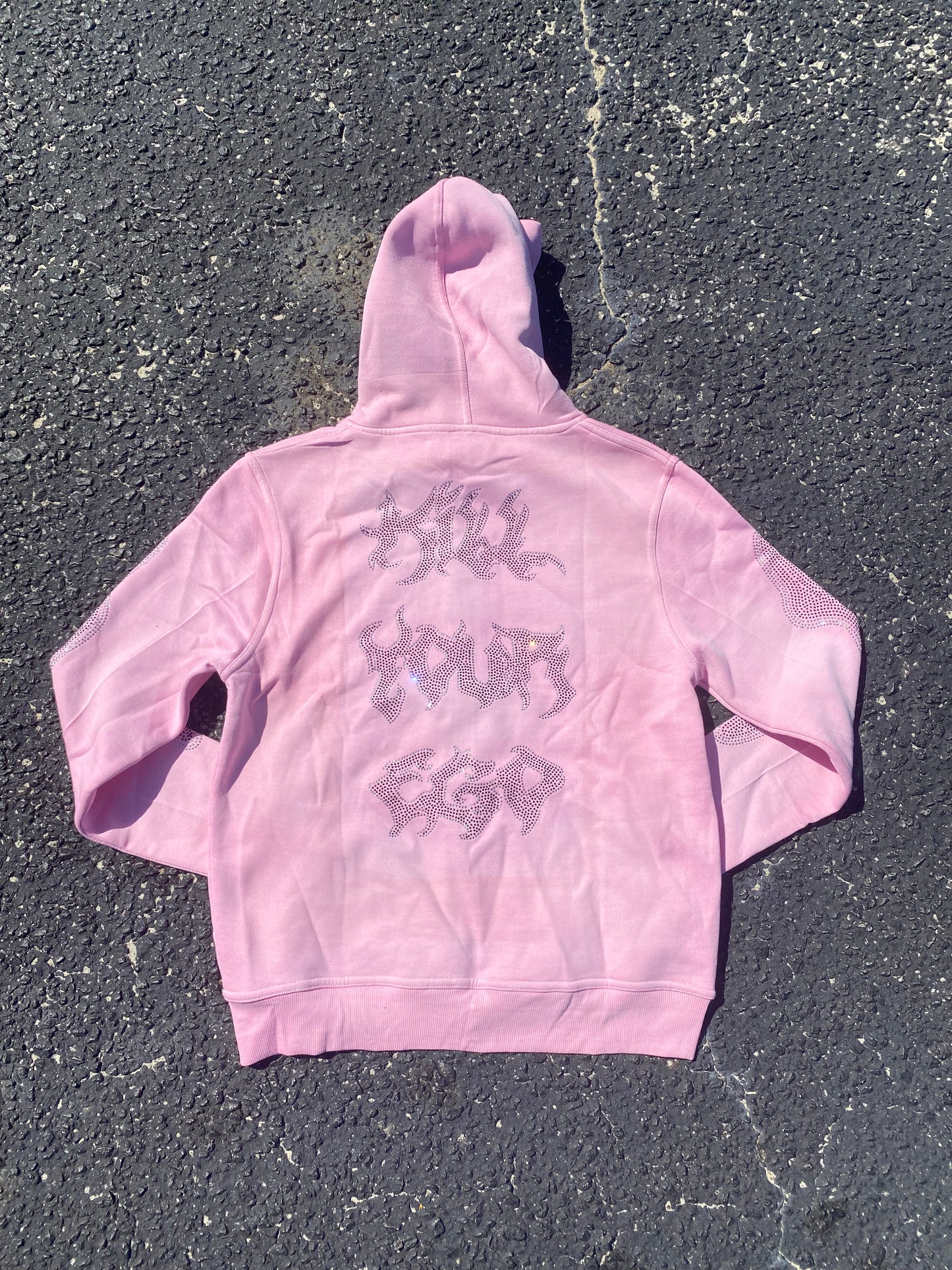 Pink Rhinestone Zip Up Hoodie