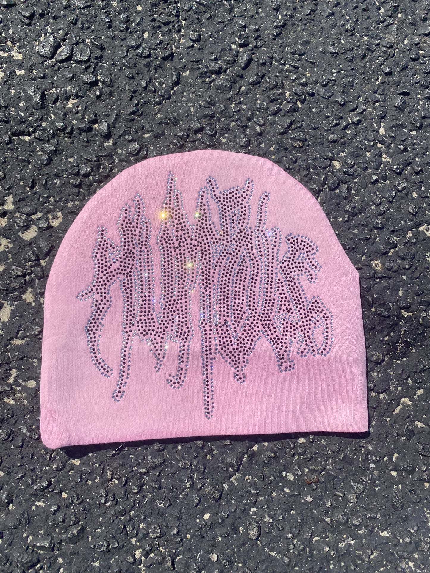 Pink Rhinestone Beanie